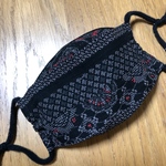 [薄手で涼しい]New大島紬風立体マスク(男女兼用)