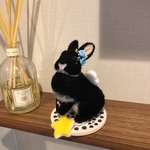 羊毛フェルト　天使うさぎ