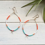 Beads and Cross Charm Hoop 14kgf Pierced Earring ビーズ&クロスチャーム　フープピアス　14kgf ピアス 2