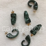 グリーン フックピアス