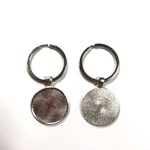 【内径25mm   3個セット】レジン用 ミール皿つき キーホルダー シルバー