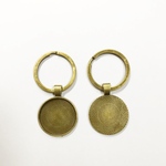【内径25mm   3個セット】レジン用 ミール皿つき キーホルダー 金古美