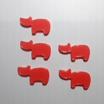 ベコボタン（赤）　5個セット