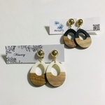 人気▹▸ウッド*バイカラー2color ピアス/イヤリング