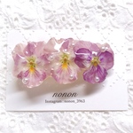 ピアス ラベンダー ビオラ ♡ アレルギー対応 大人 華やか 夏 レジン お花 梅雨