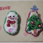クリスマス＊雪だるまとツリーのピアス