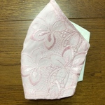 ピンク　刺繍　マスク　立体　コットン
