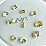 K18も！宝石質AAAシトリンアシンメトリーピアス、イヤリング