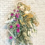 ユーカリとミモザのスワッグ