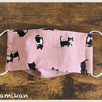 ハチワレねこちゃん舟形マスク（ピンク）注:最後の画像が実際の色に近いです