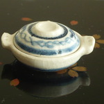 ミニチュア陶器★染め付け　土鍋　輪つなぎ