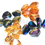 【高品質】大粒 クリスタルガラス 人工水晶 多角ガラスビーズ 12*16ミリ ４カラー １０個セット