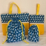 通園バッグ*上靴入れ*巾着*あひる