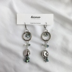 silver ×glass ガラスビーズピアス