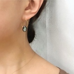 petitlile✳︎ダブルdropアメリカンピアス_黒蝶貝
