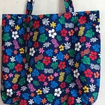 エコバッグ(紺色　ハイビスカス🌺)