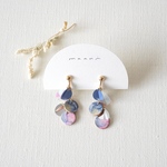 maru #9 革ピアス/イヤリング (color :ネイビーゴールドと大人バイオレット)