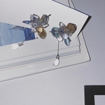 新作[揺れる薄い青の集合体]ペアピアス