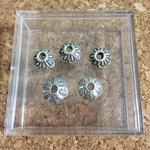 5個セット カレンシルバー 花座 フラワー デザインパーツ チェンマイパーツ カレン族 あり パーツ no.97