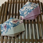 舟形マスク  絹マスク(花柄）