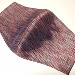 立体マスク Ⓒ【タイシルク(stripe-bordeaux)】フィルターポケット付き