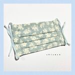 ノーズワイヤー入り♡コットンプリーツマスク flower dull blue