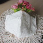 ハンドメイド★夏仕様立体マスク☆ホワイト薔薇レース