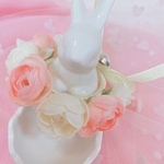 うさぎ花冠♡ベビーピンクローズ＊イエローリボン♡
