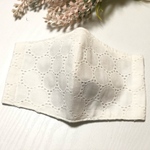 女性用レースマスク☆白☆ダブルガーゼ