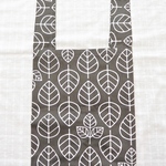 ちょい買いのためのエコバッグ＊小さめ＊コンビニ弁当も大丈夫＊グレーリーフ柄