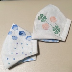2枚セット  羊雲とピンクのクローバーのマスク