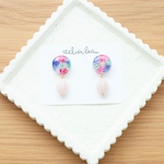 （small）まぁるにチェコビーズゆらゆらイヤリング かピアス