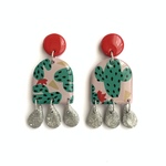 cactus drops dangle  サボテン柄ピアス/イヤリング(アレルギー対応)