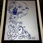 切り絵　スノーウィーキャッスル the snowy castle　原画