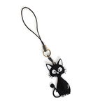 【送料￥80】 黒猫店長のストラップチャーム