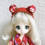 NEW!! オビツ11 フランボワーズみみ カチューシャ 4inch ミニチュア 1/12 ドール フルーツ ヘアー アクセサリー ヘアバンド