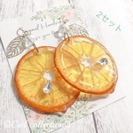 ジューシー丸ごとマーコットオレンジ ピアスイヤリング✨🍊