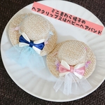ミニ麦わら帽子 ベビーヘアバンド キッズ ヘアクリップ    送料込