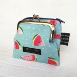 miniwallet　二つ折りミニ財布　ポーチ　カードケース　水彩スイカ