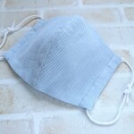【夏マスク】高島ちぢみ使用　大人用・立体マスク（ブルー）