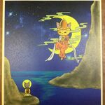 【SALE】にゃん仏画　水月観音　色紙　デジタル画
