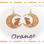 月とうさぎ＊Orange（ピアス）