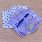 お魚さん(うす紫)＊夏用子供マスク＊2枚組