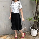 SALE【FLARE DRESS】color:white/black