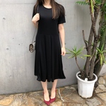 【FLARE DRESS】color:black