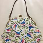青い鳥のがまぐちバッグ