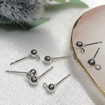 【14個】4mm シルバーカラー　ボール　ポスト