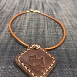 スクエア　ドッグチョーカー　迷子札　栃木レザー製