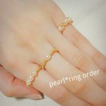③サイズオーダー♡3連パール♡ゴールドリング