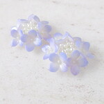 【２way】額紫陽花と淡水パールのイヤリング・ピアス A